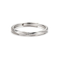 Adjustable silver plated twist ring with sparkling crystal accents