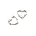Silver plated heart hoop earrings 12mm diameter.