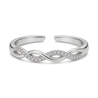 Twisted Infinity – Adjustable Silver Plated Ring