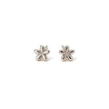 Tiny silver plated flower stud earrings.