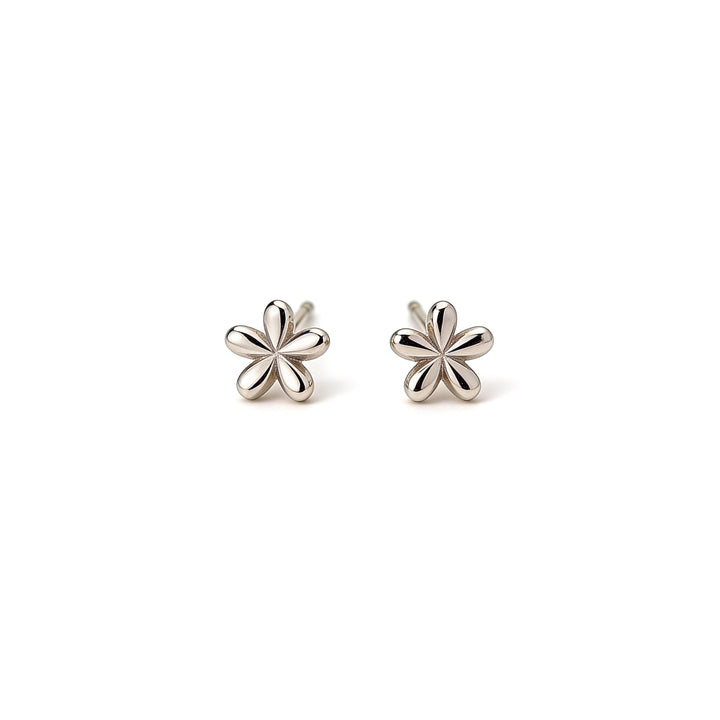 Mini Flower Stud Earrings – Silver Plated