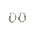 Silver plated rope twist hoop earrings textured design.