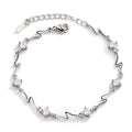 Silver plated white crystal bracelet