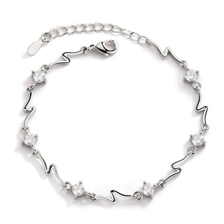 White Crystal Charm Bracelet – Adjustable